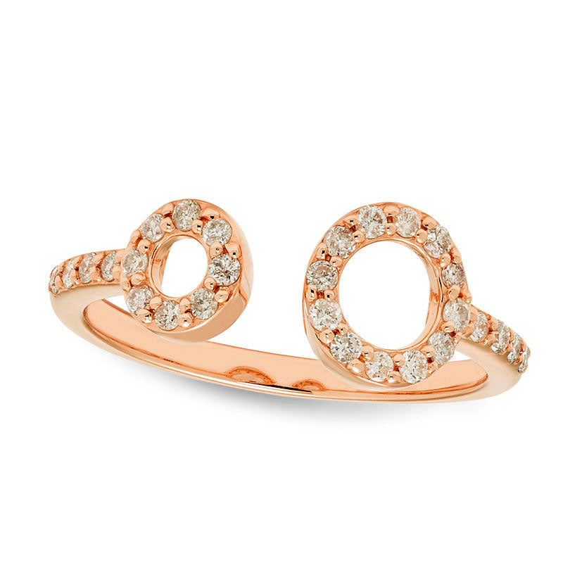 Image of ID 1 025 CT TW Natural Diamond Open Circle Wrap Ring in Solid 10K Rose Gold