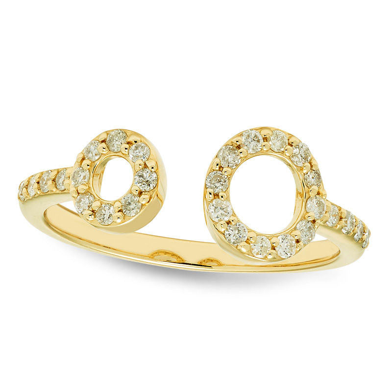Image of ID 1 025 CT TW Natural Diamond Open Circle Wrap Ring in Solid 10K Yellow Gold