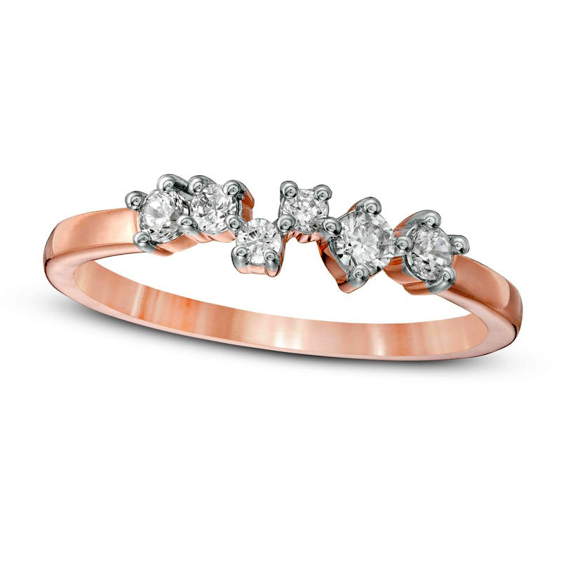 Image of ID 1 025 CT TW Natural Diamond Scatter Band in Solid 10K Rose Gold