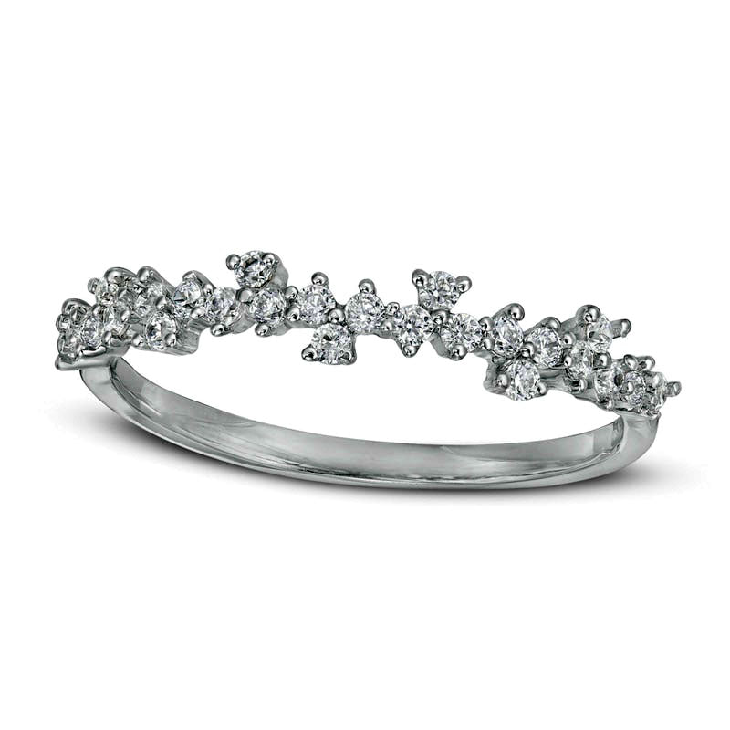 Image of ID 1 025 CT TW Natural Diamond Scattered Band in Solid 10K White Gold