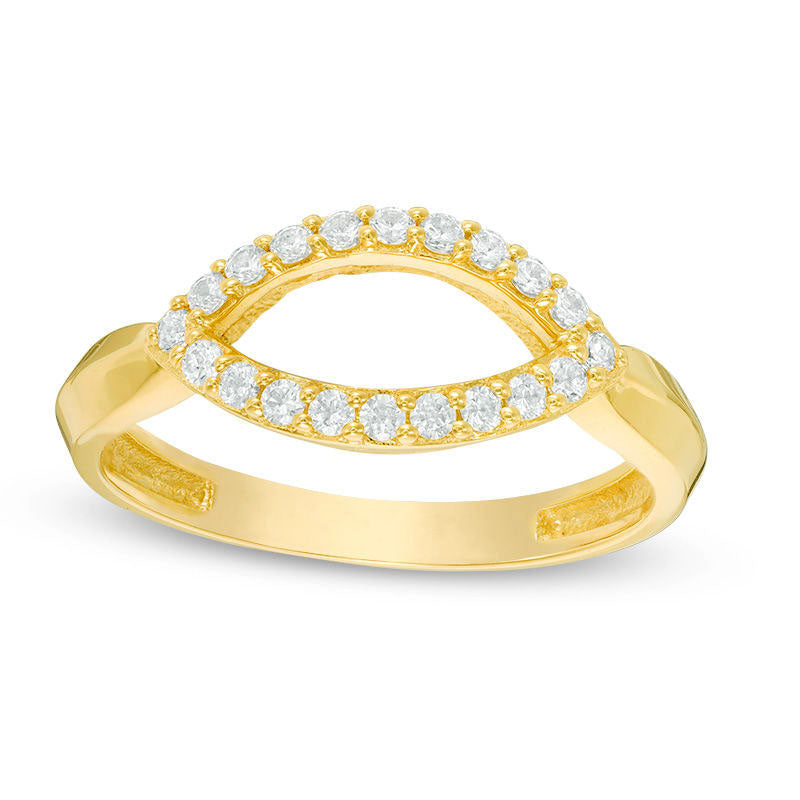 Image of ID 1 025 CT TW Natural Diamond Sideways Open Marquise Ring in Solid 10K Yellow Gold