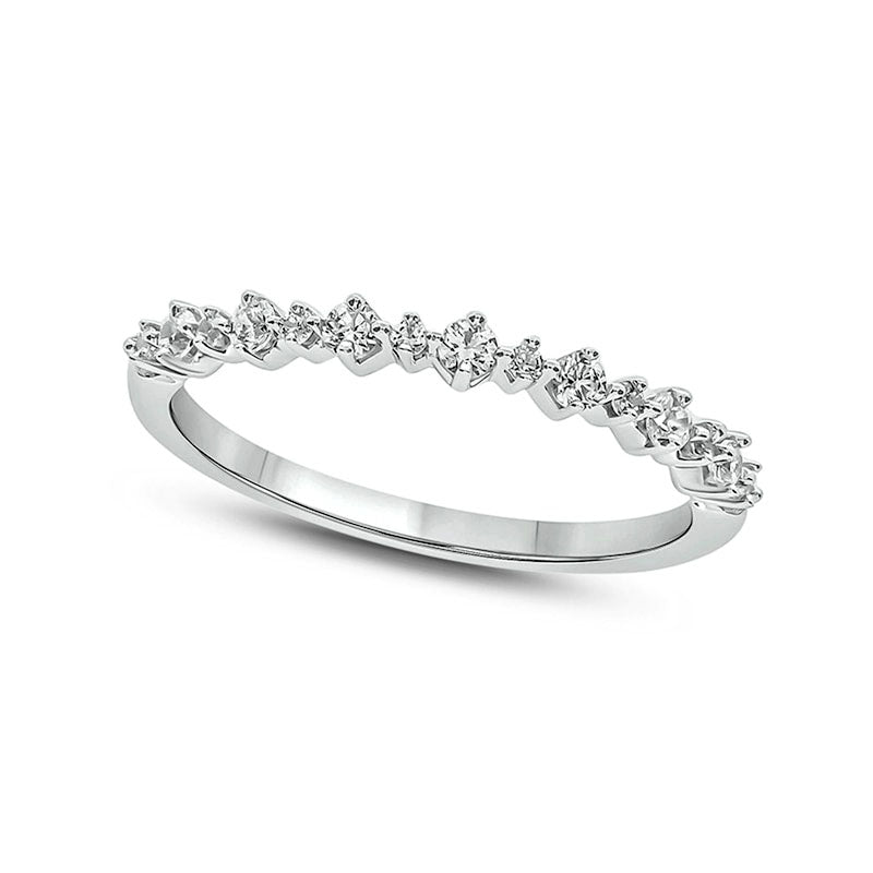 Image of ID 1 025 CT TW Natural Diamond Stack Anniversary Band in Solid 10K White Gold