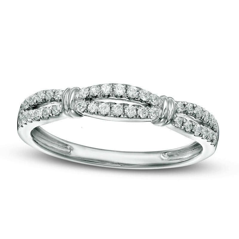 Image of ID 1 025 CT TW Natural Diamond Wedding Band in Solid 10K White Gold
