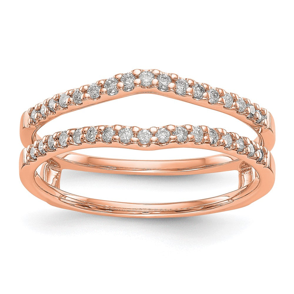 Image of ID 1 025ct CZ Solid Real 14K Rose Gold GuardRing