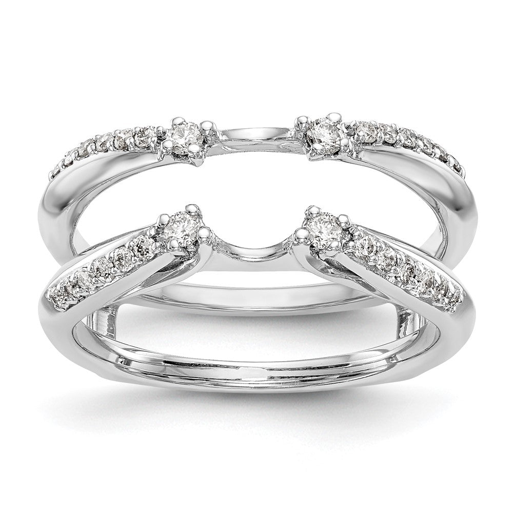 Image of ID 1 025ct CZ Solid Real 14K White Gold GuardRing