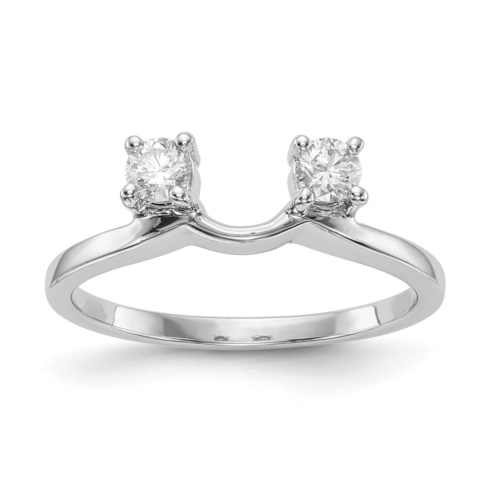 Image of ID 1 025ct CZ Solid Real 14K White Gold WrapRing