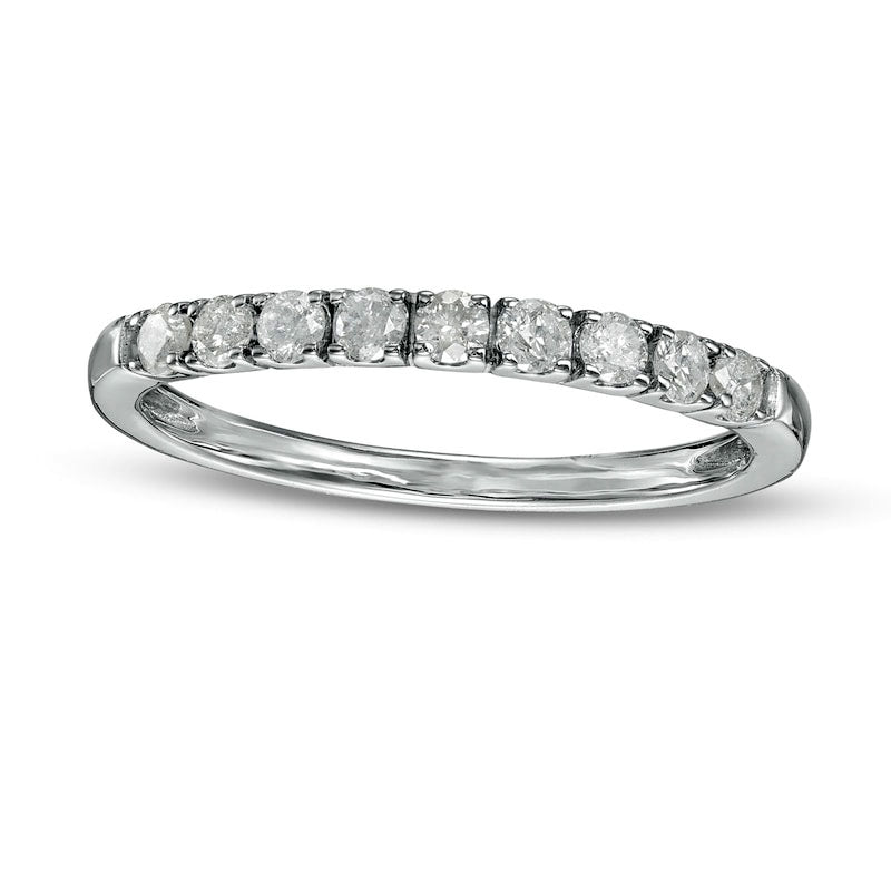 Image of ID 1 033 CT TW Natural Diamond Nine Stone Anniversary Band in Solid 10K White Gold