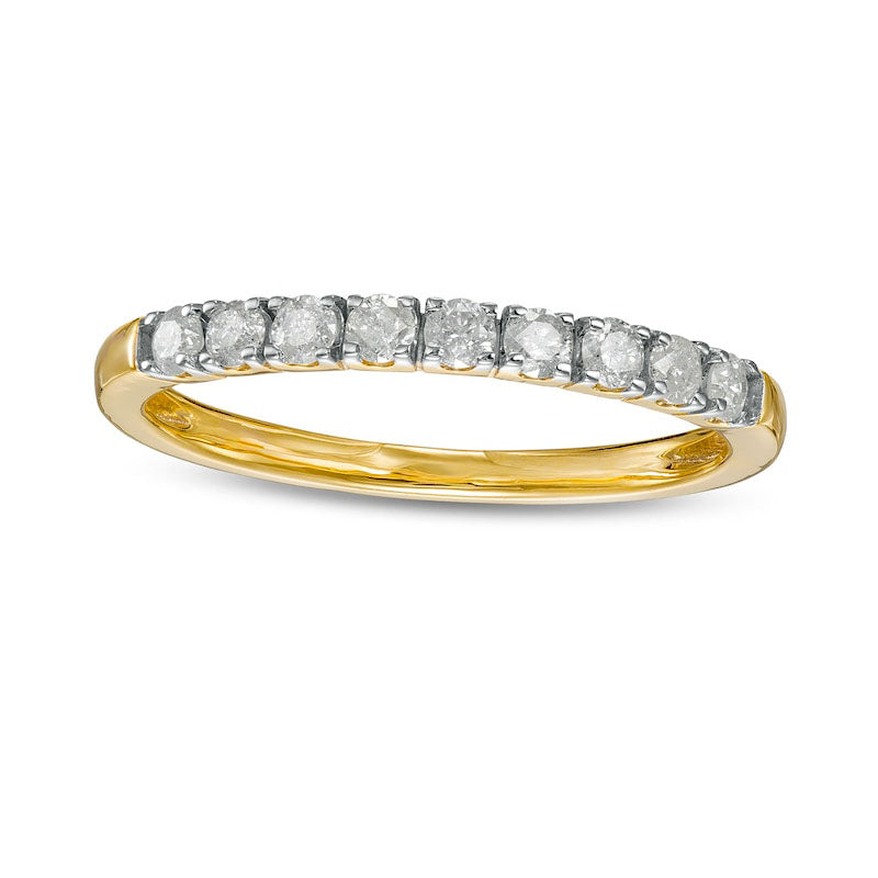 Image of ID 1 033 CT TW Natural Diamond Nine Stone Anniversary Band in Solid 10K Yellow Gold