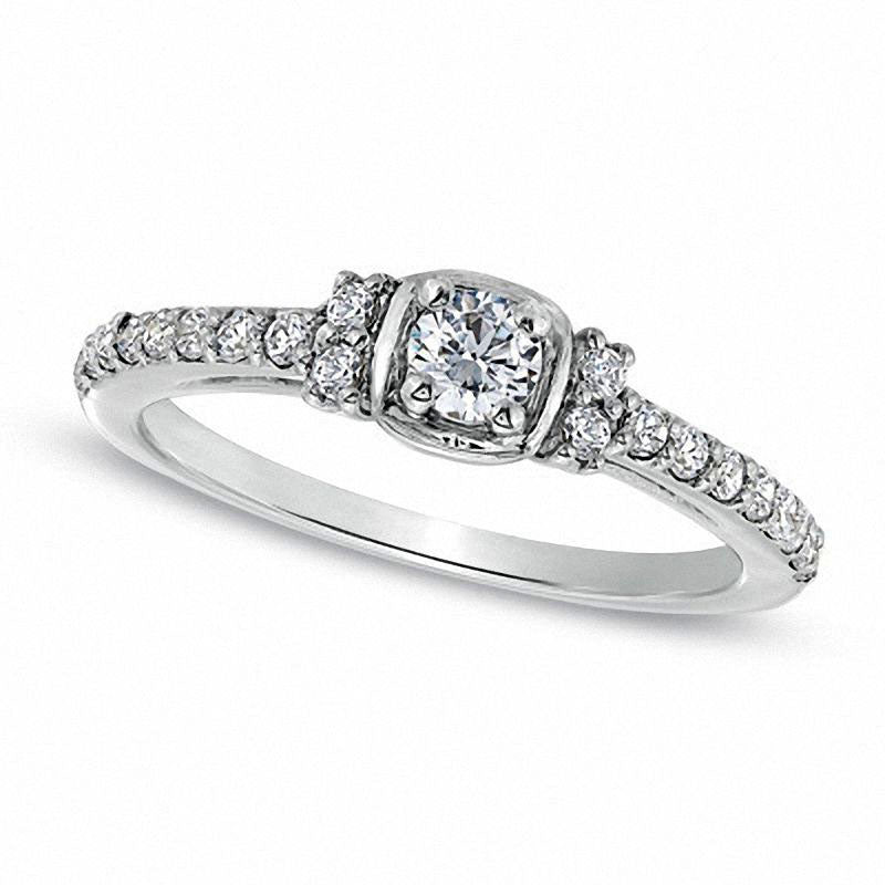 Image of ID 1 033 CT TW Natural Diamond Promise Ring in Sterling Silver