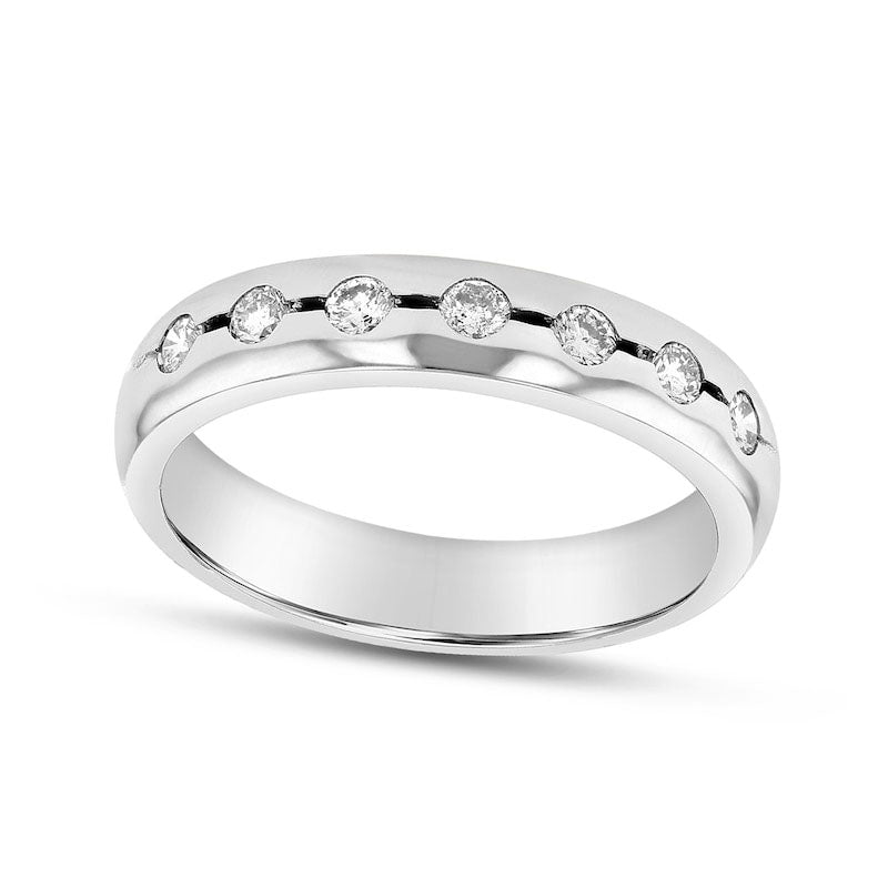 Image of ID 1 033 CT TW Natural Diamond Wedding Band in Solid 14K White Gold (H/SI2)