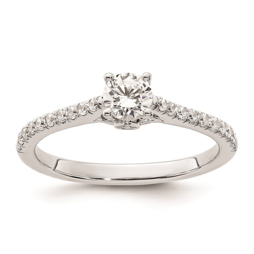 Image of ID 1 033ct CZ Solid Real 14K White Gold Engagement Ring