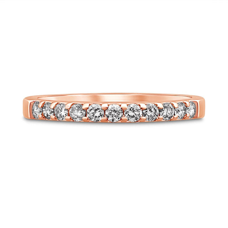 Image of ID 1 038 CT TW Natural Diamond Eleven Stone Anniversary Band in Solid 10K Rose Gold