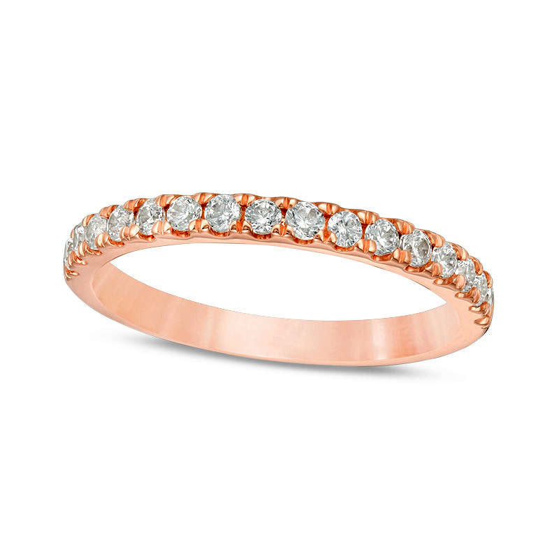 Image of ID 1 038 CT TW Natural Diamond Wedding Band in Solid 10K Rose Gold