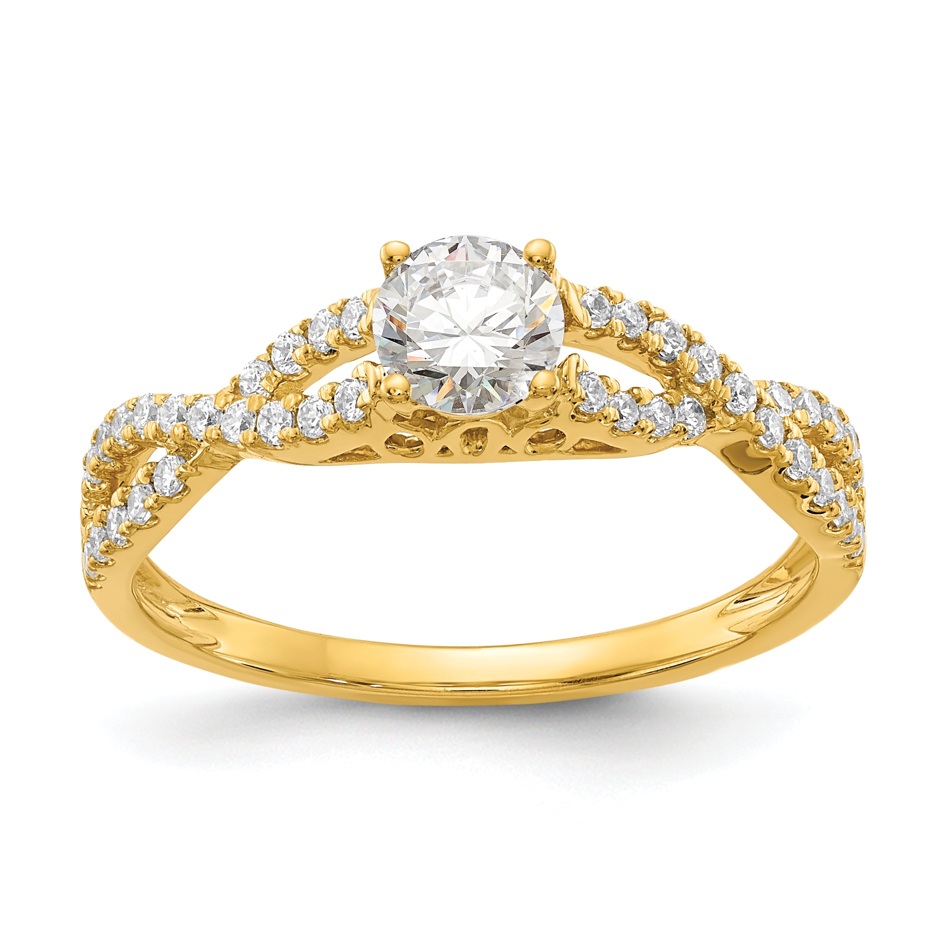 Image of ID 1 040ct CZ Solid Real 14k Engagement Ring