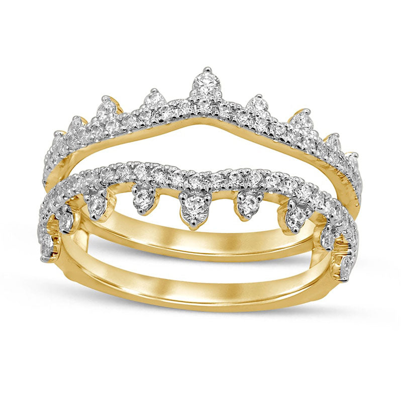 Image of ID 1 050 CT TW Natural Clarity Enhanced Diamond Double Crown Solitaire Enhancer in Solid 14K Gold