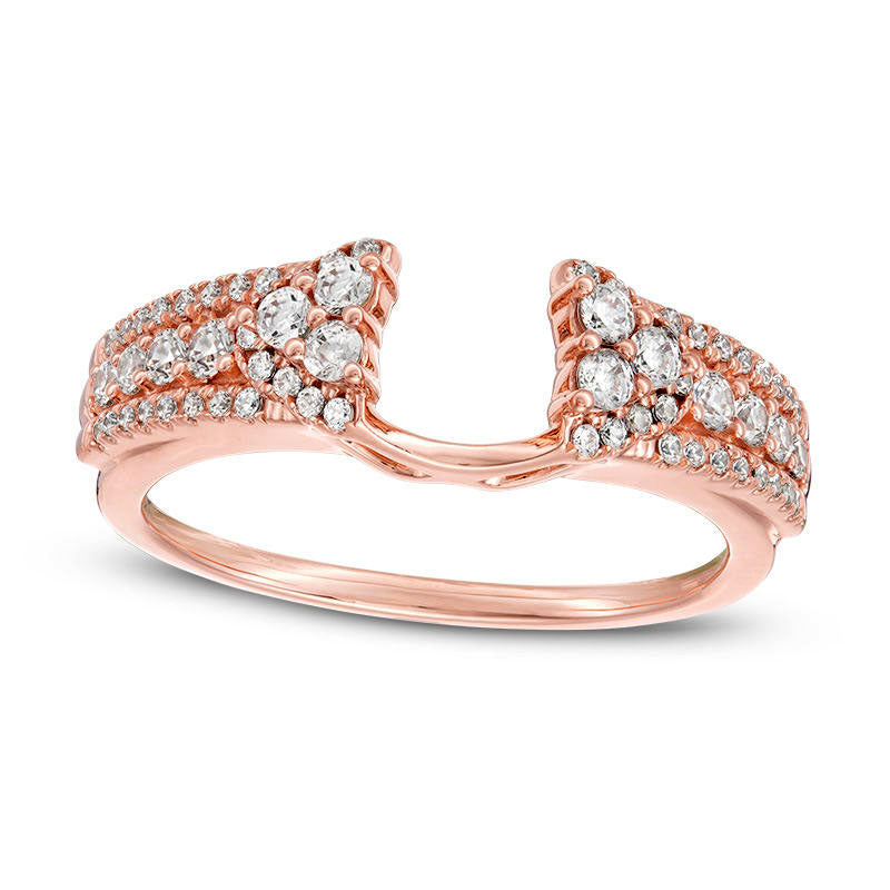 Image of ID 1 050 CT TW Natural Clarity Enhanced Diamond Edge Solitaire Enhancer in Solid 14K Rose Gold