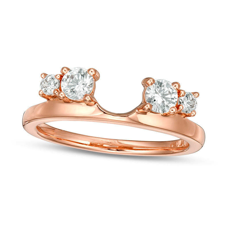 Image of ID 1 050 CT TW Natural Clarity Enhanced Diamond Solitaire Enhancer in Solid 14K Rose Gold