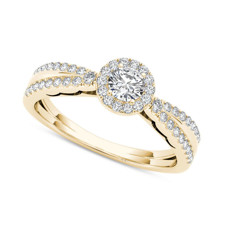 Image of ID 1 050 CT TW Natural Diamond Frame Antique Vintage-Style Engagement Ring in Solid 14K Gold
