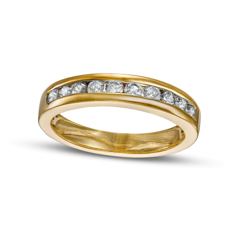 Image of ID 1 050 CT TW Natural Diamond Ten Stone Anniversary Band in Solid 10K Yellow Gold