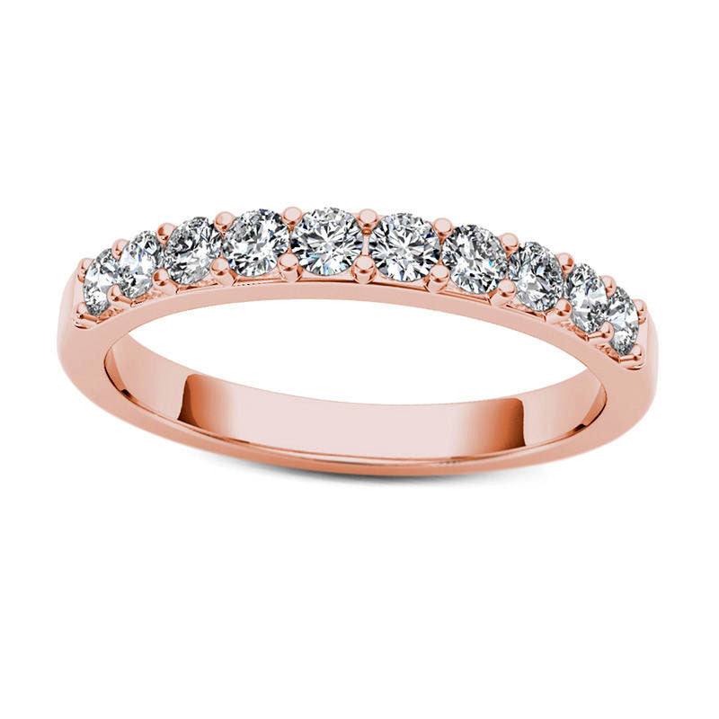 Image of ID 1 050 CT TW Natural Diamond Wedding Band in Solid 10K Rose Gold