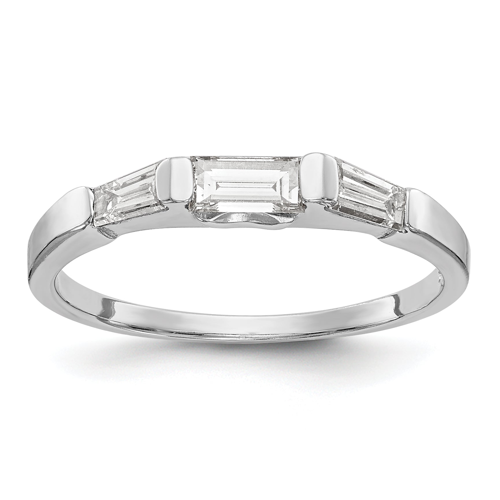 Image of ID 1 061ct CZ Solid Real 14K White Gold Wedding Wedding Band Ring