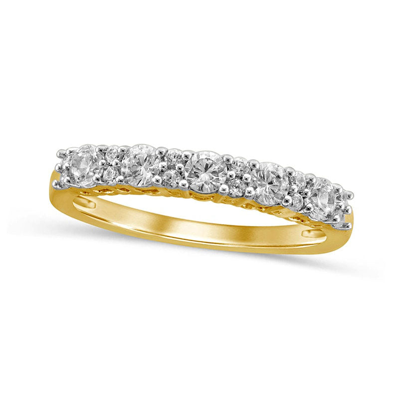 Image of ID 1 063 CT TW Natural Diamond Five Stone Anniversary Band in Solid 10K Yellow Gold