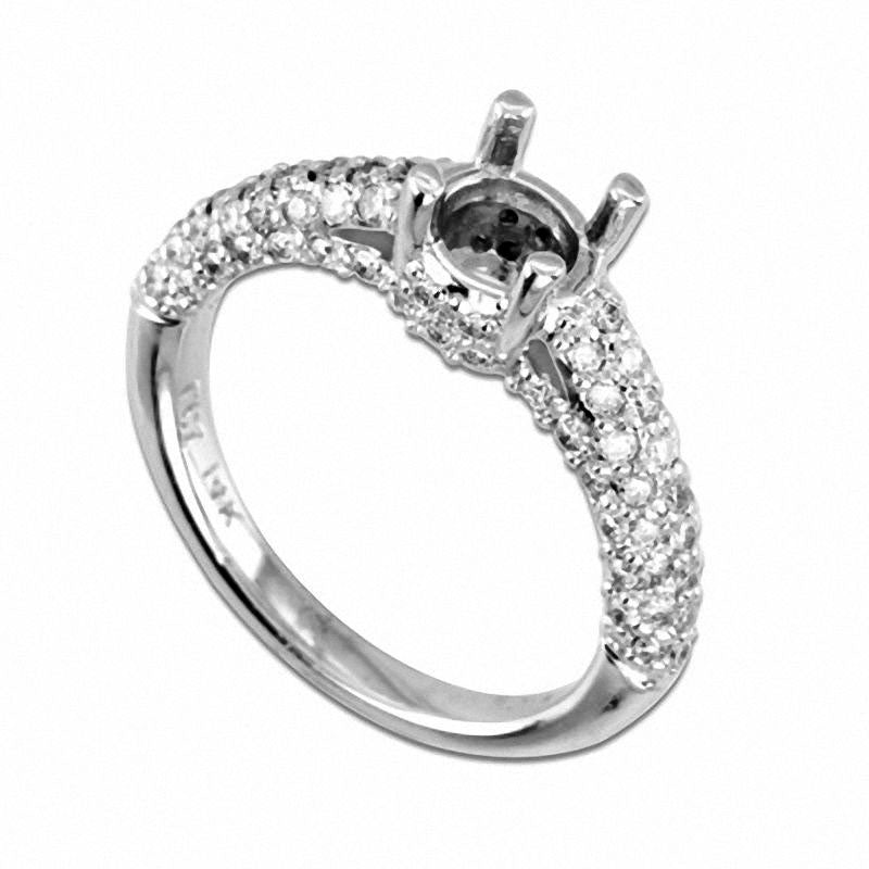 Image of ID 1 063 CT TW Natural Diamond Semi-Mount in Solid 14K White Gold