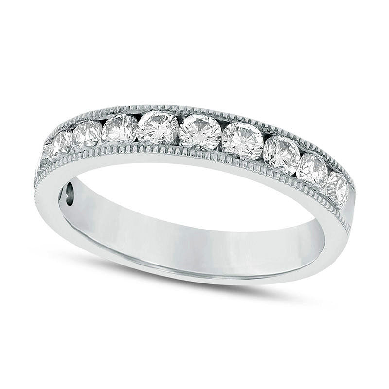 Image of ID 1 075 CT TW Natural Diamond Eleven Stone Antique Vintage-Style Anniversary Band in Solid 18K White Gold (G/SI2)