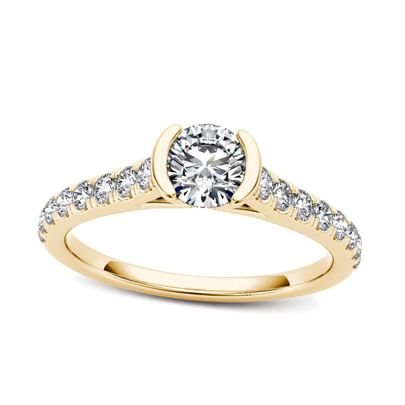 Image of ID 1 075 CT TW Natural Diamond Engagement Ring in Solid 14K Gold
