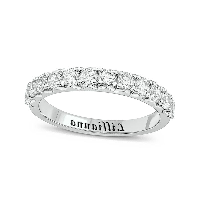 Image of ID 1 075 CT TW Natural Diamond Engravable Anniversary Band in Solid 10K White Gold (1 Line)