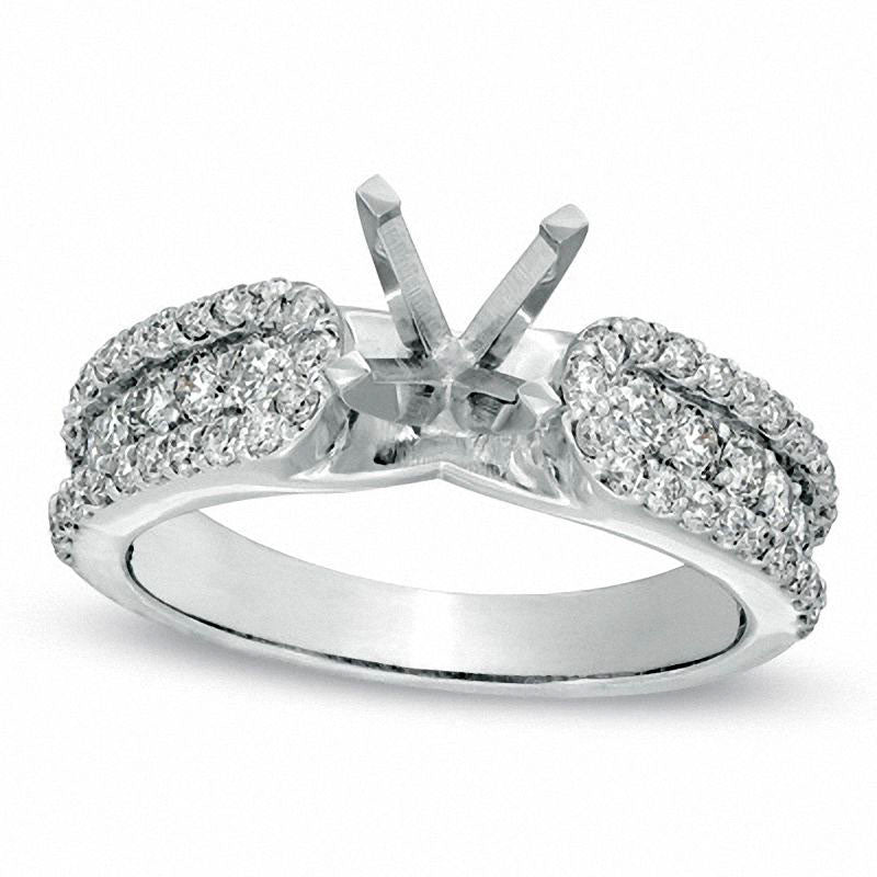 Image of ID 1 088 CT TW Natural Diamond Semi-Mount in Solid 14K White Gold