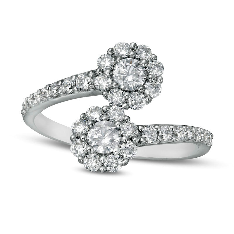 Image of ID 1 10 CT TW Certified Lab-Created Diamond Bypass Ring in Solid 14K White Gold (F/SI2)