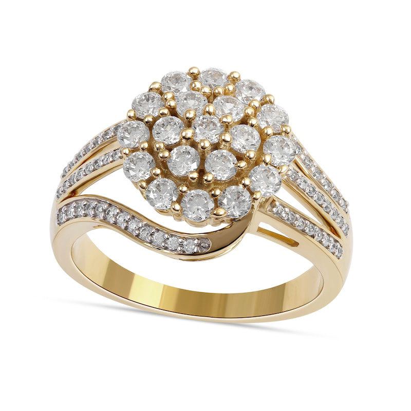 Image of ID 1 10 CT TW Composite Natural Diamond Bypass Ring in Solid 10K Yellow Gold
