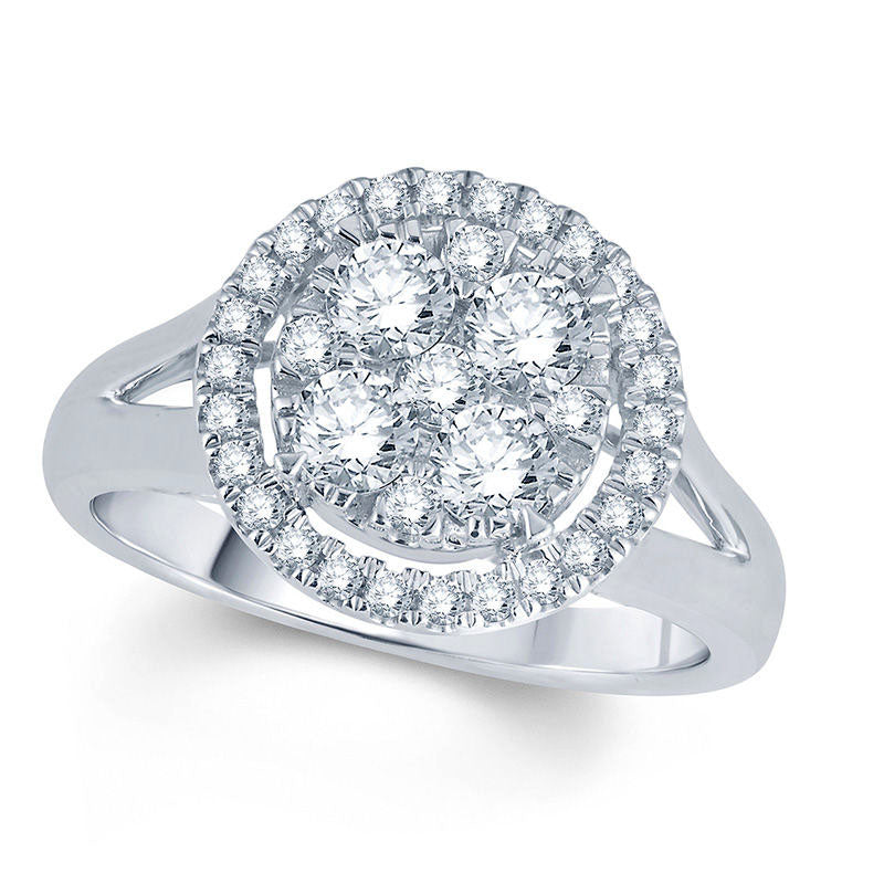 Image of ID 1 10 CT TW Composite Natural Diamond Frame Engagement Ring in Solid 10K White Gold