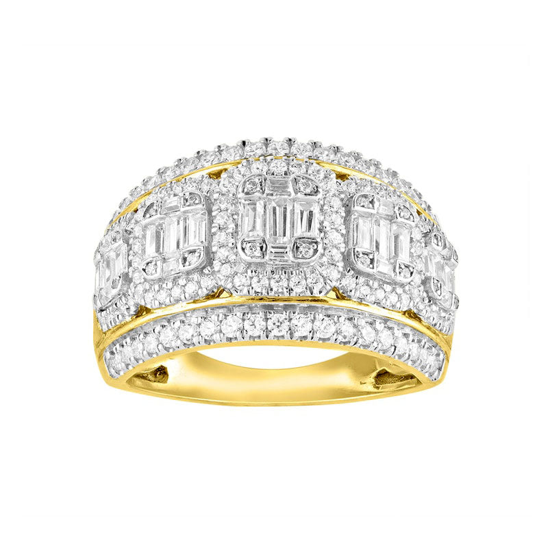 Image of ID 1 10 CT TW Composite Natural Diamond Frame Five Stone Ring in Solid 10K Yellow Gold
