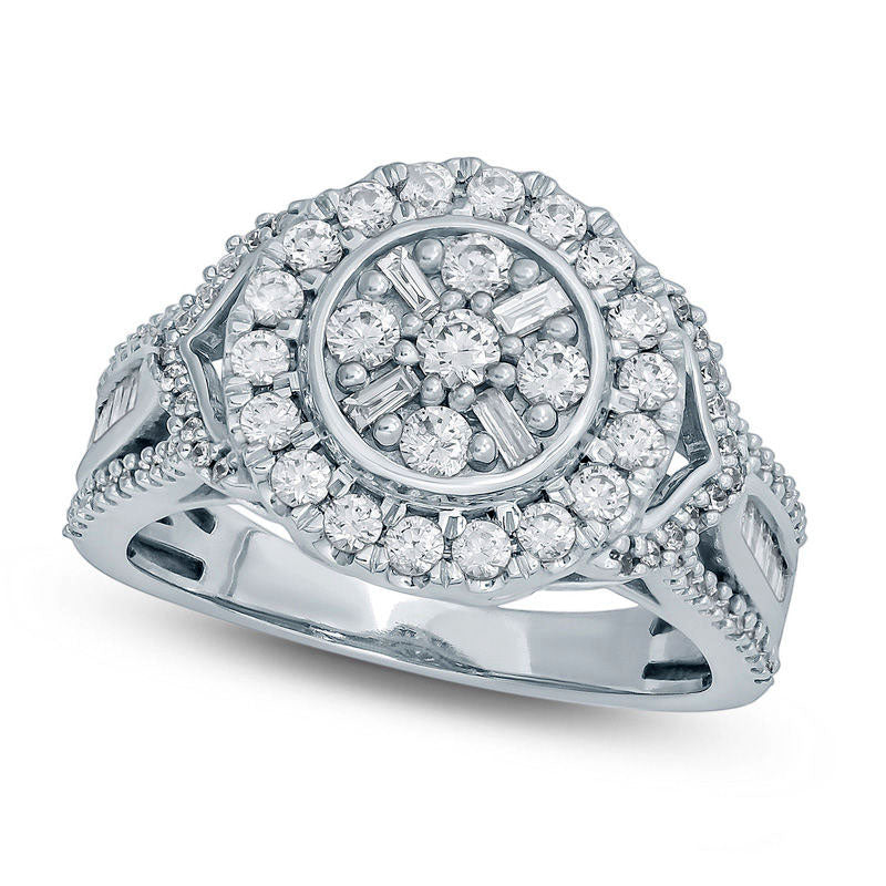 Image of ID 1 10 CT TW Composite Natural Diamond Frame Multi-Row Engagement Ring in Solid 10K White Gold