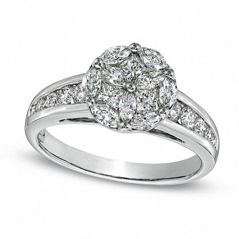 Image of ID 1 10 CT TW Composite Natural Diamond Ring in Solid 14K White Gold
