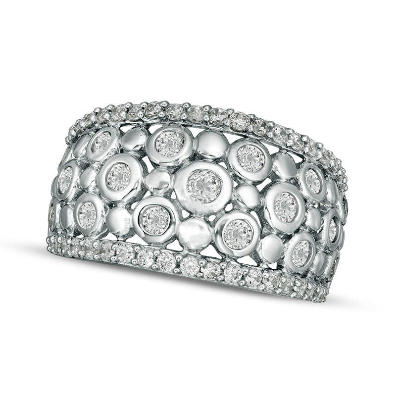 Image of ID 1 10 CT TW Natural Diamond Alternating Bubble Ring in Solid 10K White Gold