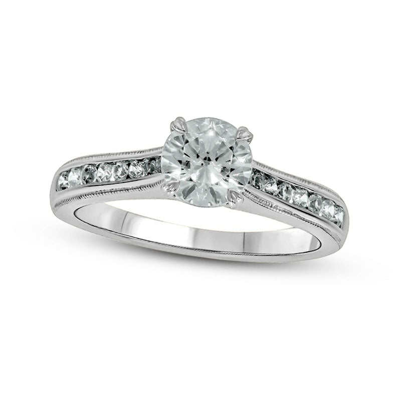 Image of ID 1 10 CT TW Natural Diamond Antique Vintage-Style Engagement Ring in Solid 14K White Gold (I/I2)