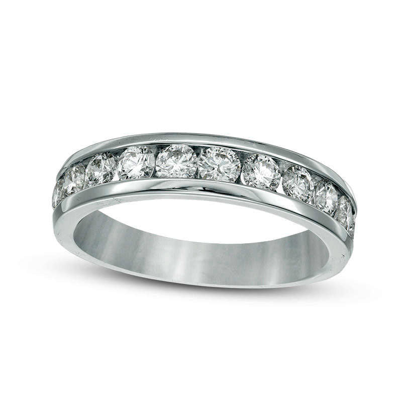 Image of ID 1 10 CT TW Natural Diamond Channel Band in Solid 14K White Gold