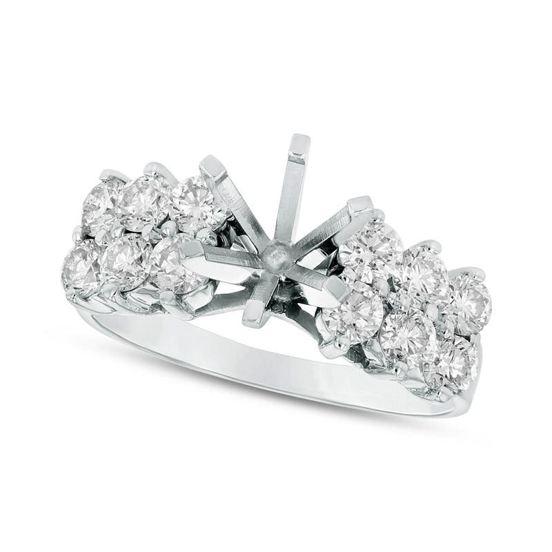 Image of ID 1 10 CT TW Natural Diamond Double Row Semi-Mount in Solid 14K White Gold (I/SI2)