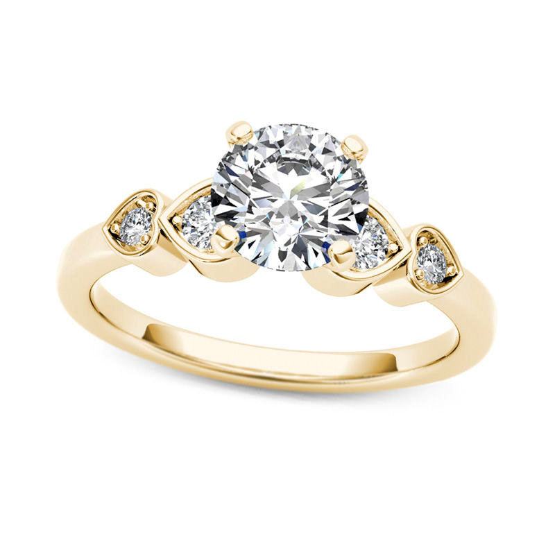 Image of ID 1 10 CT TW Natural Diamond Heart-Side Engagement Ring in Solid 14K Gold