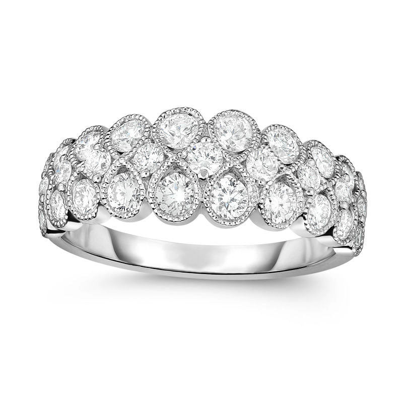 Image of ID 1 10 CT TW Natural Diamond Infinity Antique Vintage-Style Band in Solid 14K White Gold