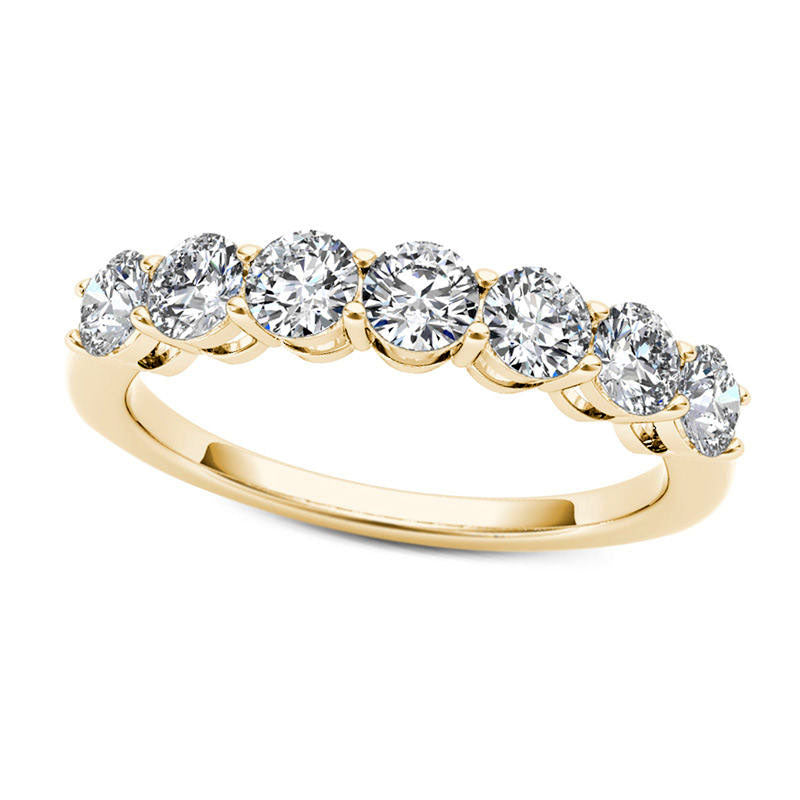 Image of ID 1 10 CT TW Natural Diamond Seven Stone Anniversary Band in Solid 10K Yellow Gold