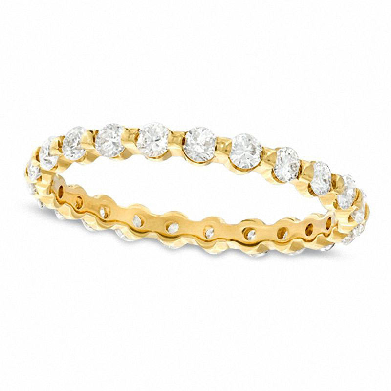Image of ID 1 10 CT TW Natural Diamond Tension-Style Eternity Band in Solid 14K Gold