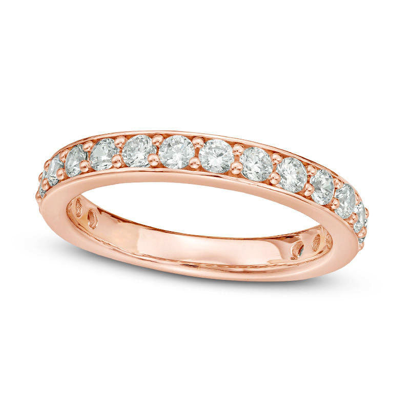 Image of ID 1 10 CT TW Natural Diamond Wedding Band in Solid 10K Rose Gold