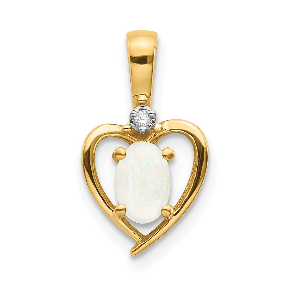 Image of ID 1 10K Diamond and Opal Pendant