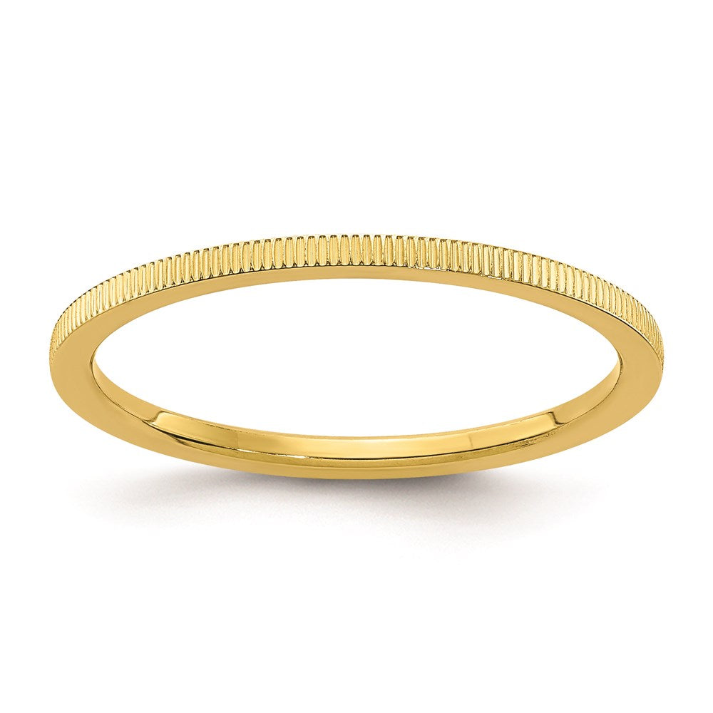 Image of ID 1 10K Gold 12mm Lind Pattern Stackable Band
