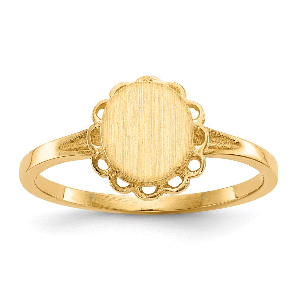 Image of ID 1 10K Yellow Gold 70x65mm Open Back Signet Ring