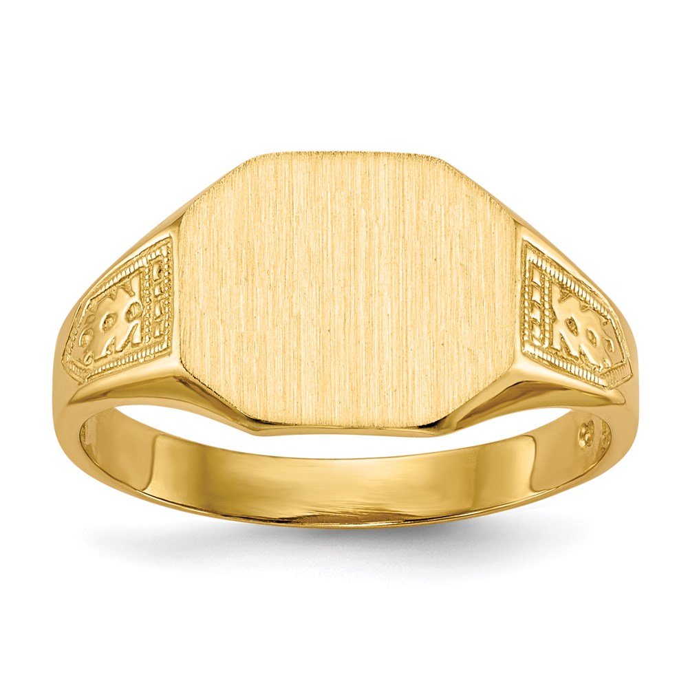Image of ID 1 10K Yellow Gold Signet Ring Open Back